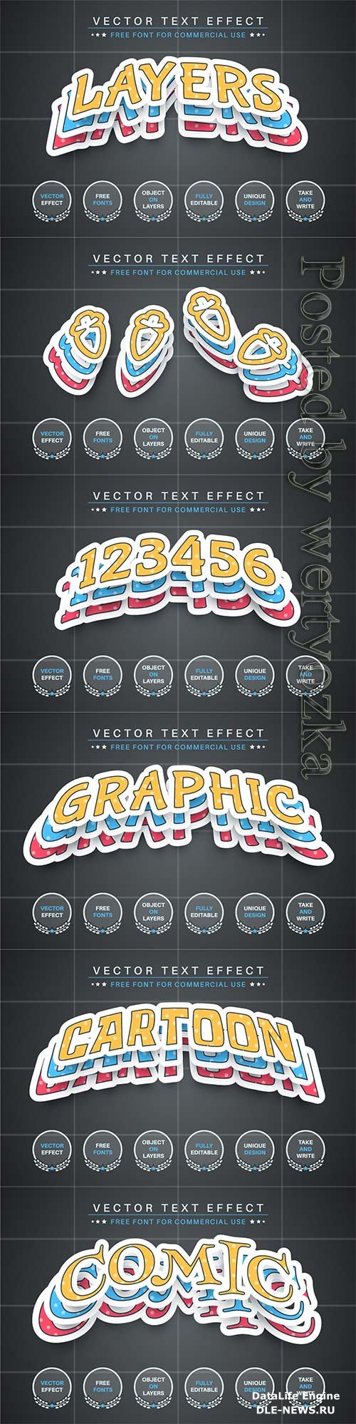 Set sticker - editable text effect, font style vol 2