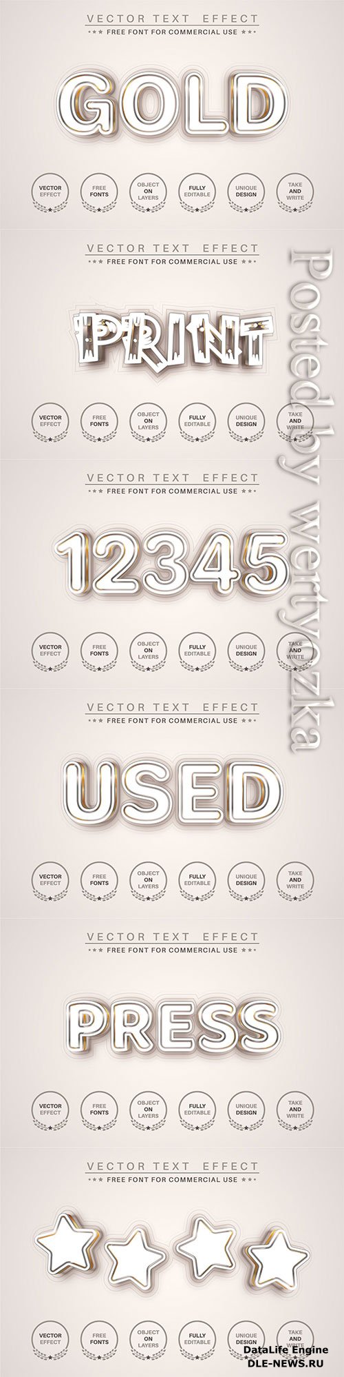 Gold line - editable text effect, font style