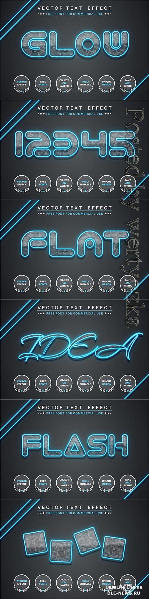 Flash glass - editable text effect, font style