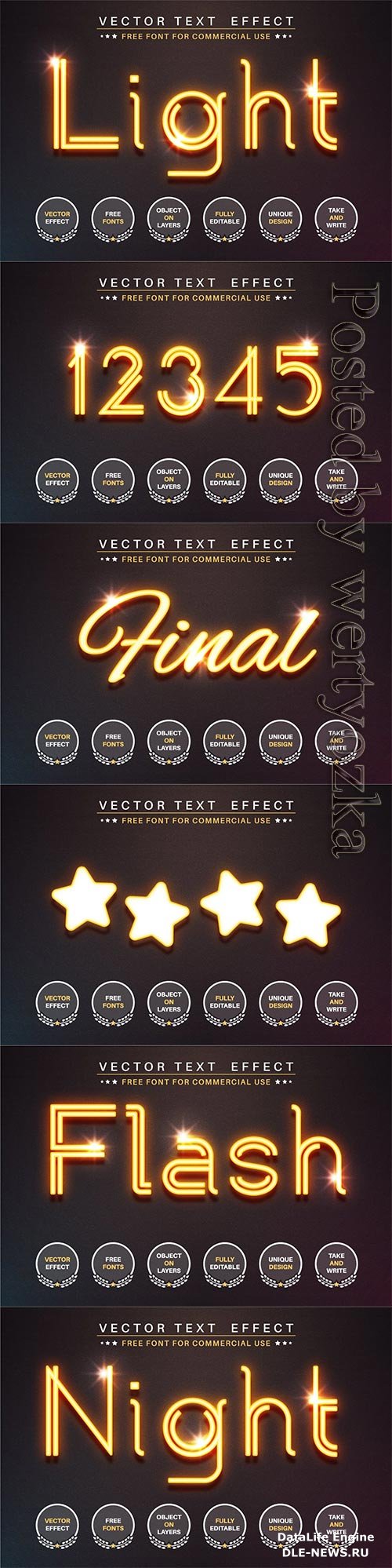 Glowing wire - editable text effect, font style