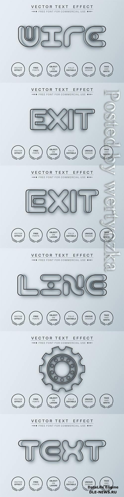 Black wire - editable text effect, font style