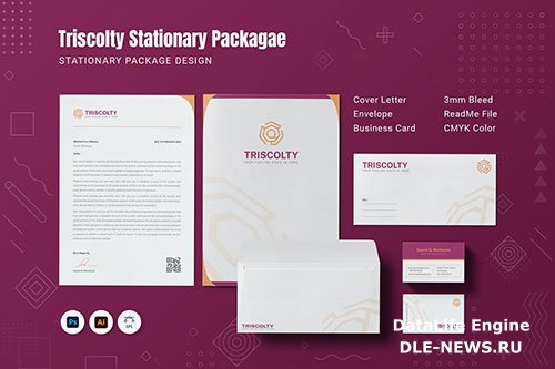 Triscolty Stationery device for brand identity