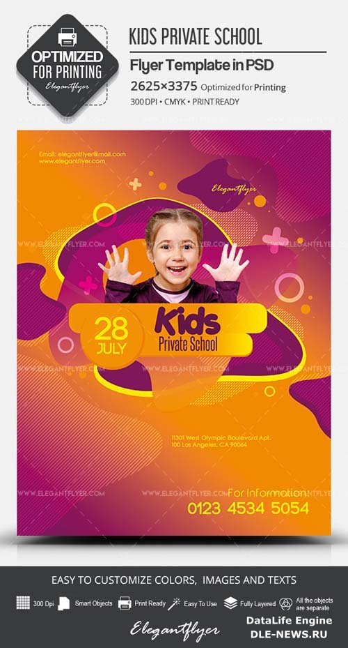 Kids Private School PSD Flyer