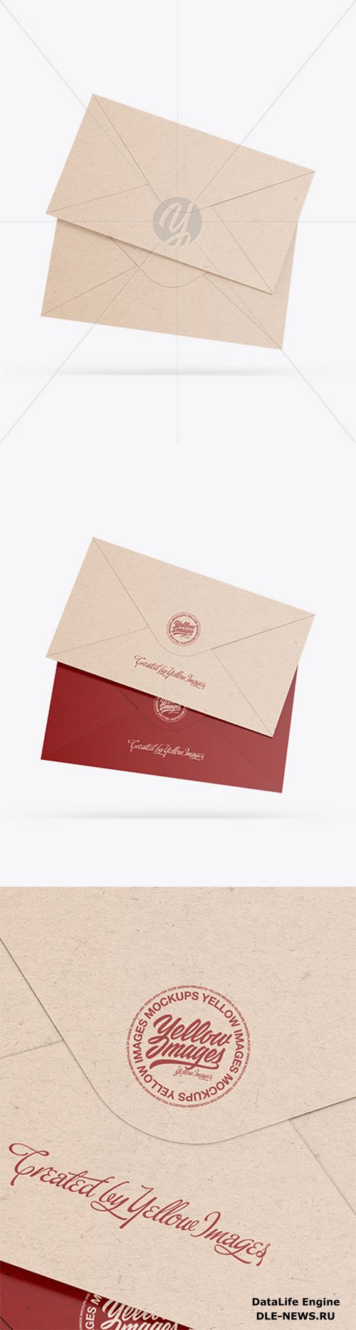 Two Kraft Paper Envelopes Mockup 86391