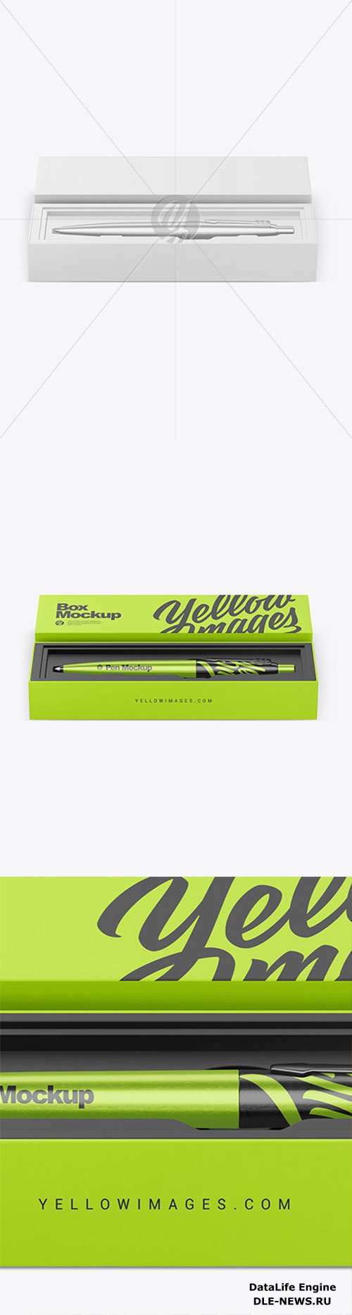 Metallic Pen in Box Mockup 86498