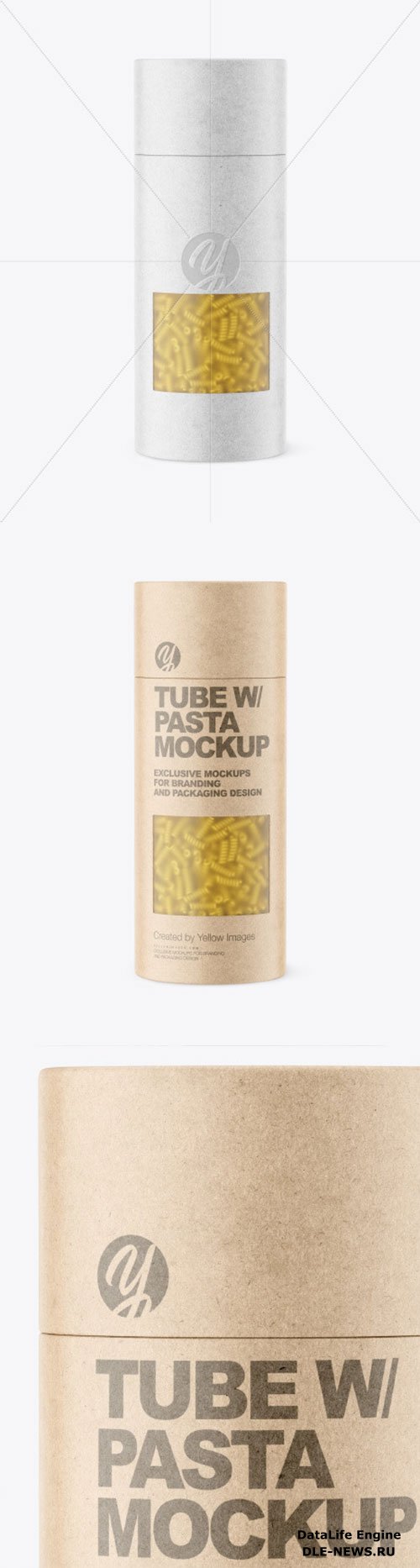 Kraft Paper Tube w Fusilli Pasta Mockup 86436