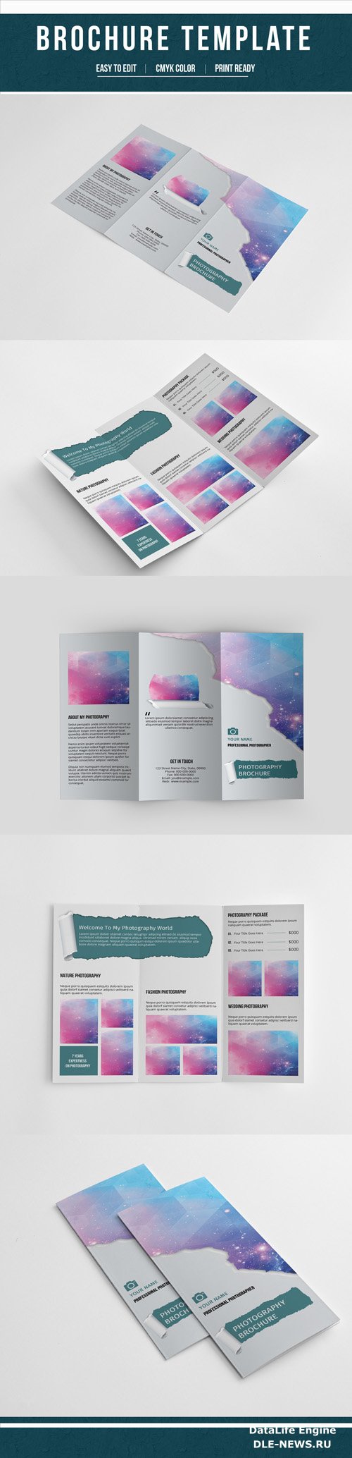 AdobeStock Trifold Brochure Layout with Paper Tear Element 4 189528172