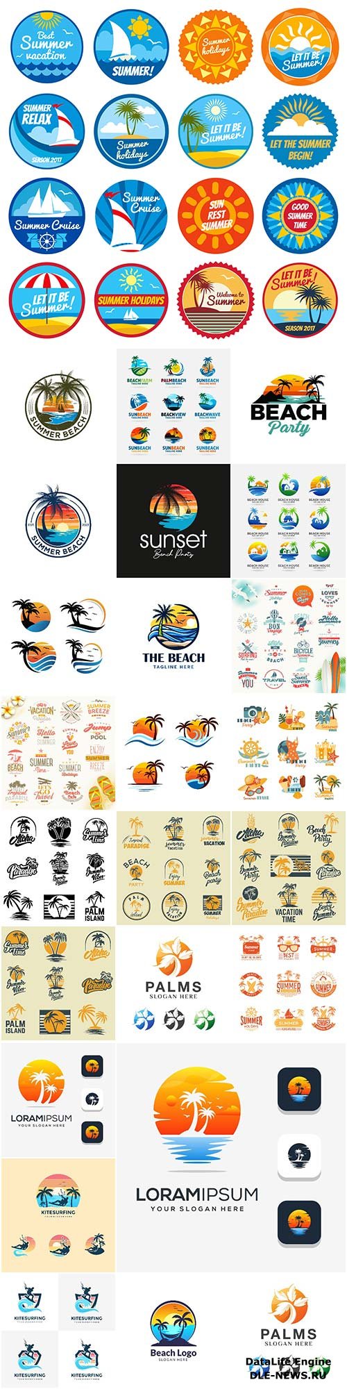 Collection of beach logo vector design