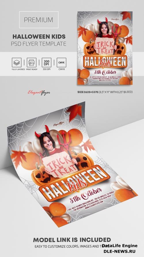 Halloween Kids Premium PSD Flyer Template