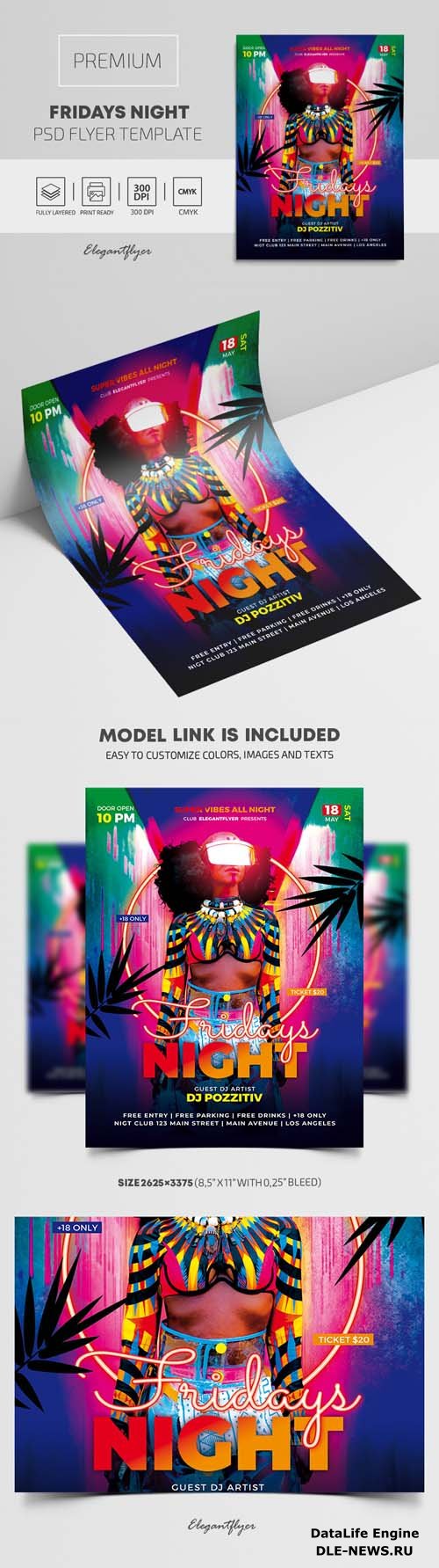 Fridays Night Premium PSD Flyer Template