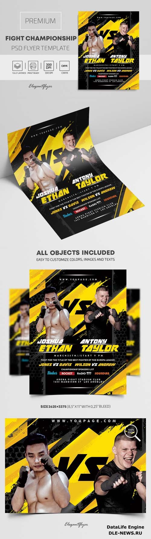 Fight Championship Premium PSD Flyer Template