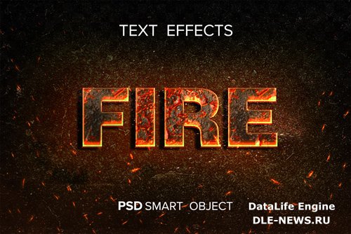 Fire text effect photoshop with flying spark Premium Psd