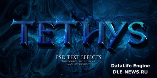 Tethys text effect Premium Psd