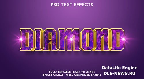 Diamond text effect Premium Psd