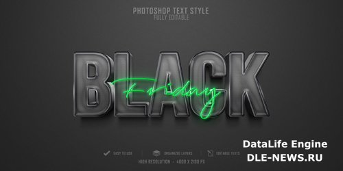 Black friday 3d text style effect Premium Psd2