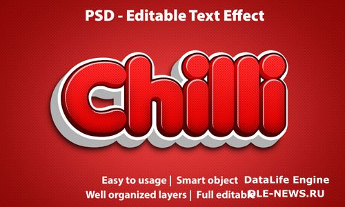 Editable text effect chilli premium Premium Psd