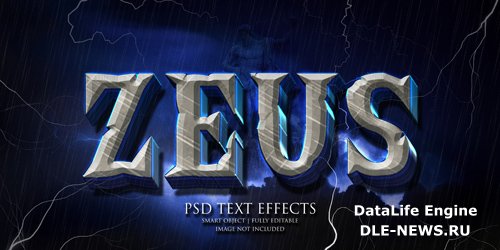 Zeus text effect Premium Psd