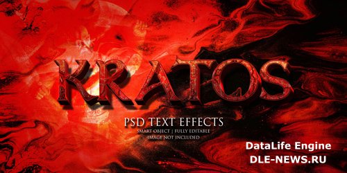 Kratos text effect Premium Psd