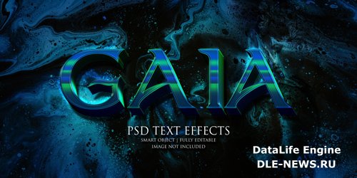 Gaia text effect Premium Psd