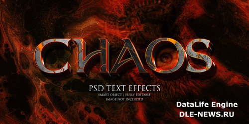 Chaos text effect Premium Psd