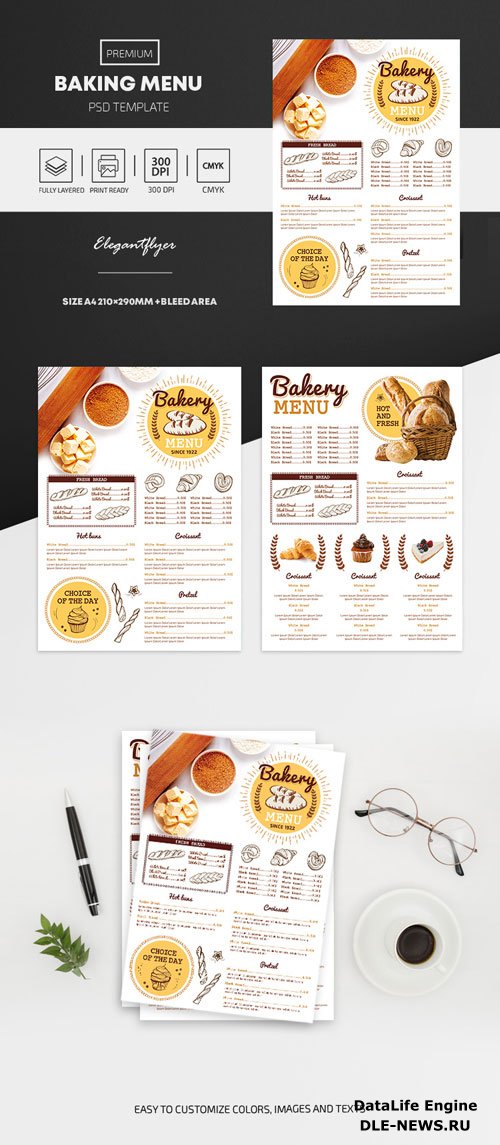 Baking Menu PSD Template