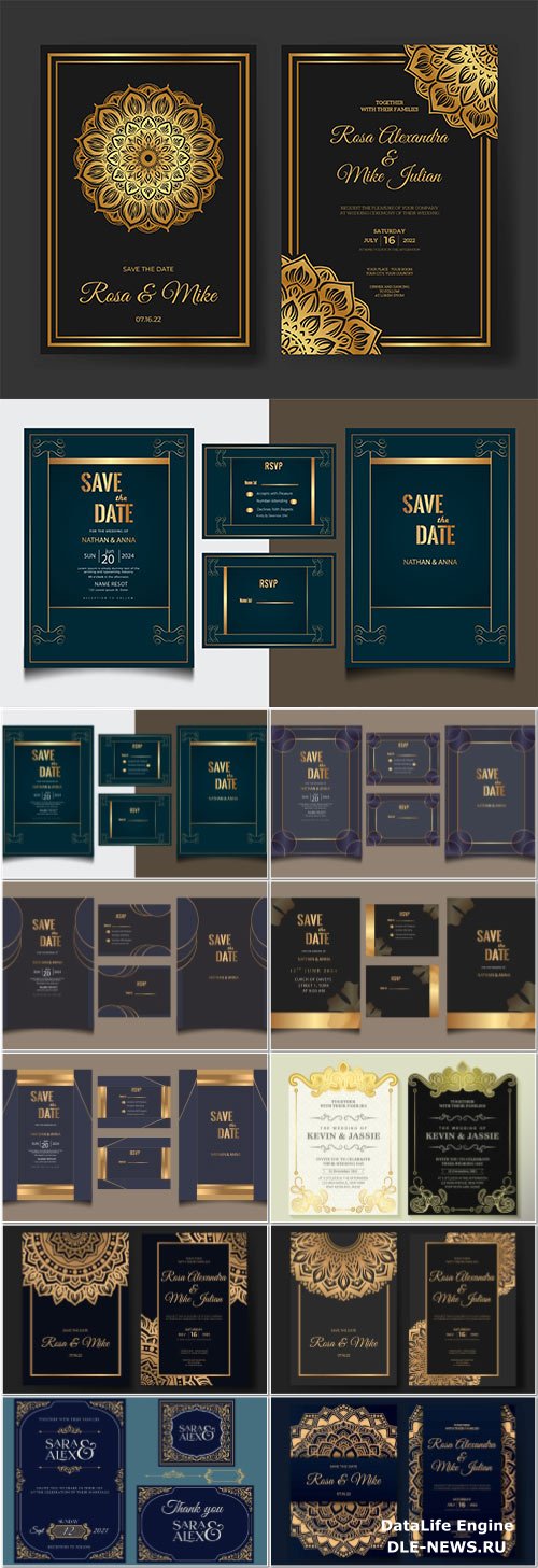 Luxury vector wedding invitation with mandaladesign