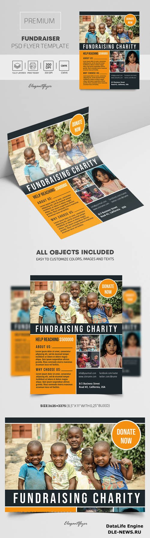 Fundraiser Premium PSD Flyer Template