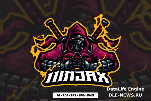 Robot Ninja Mascot logo