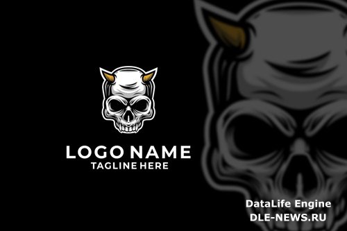 Devil Skull Logo Design Vector