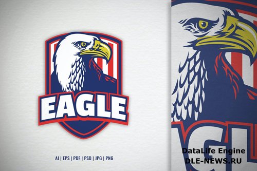 Bald Eagle Shield Logo Template