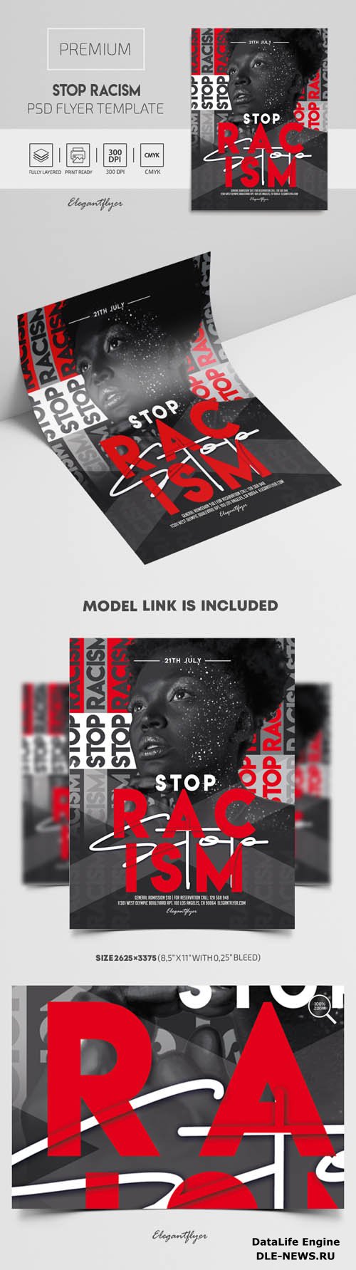 Stop Racism Premium PSD Flyer Template