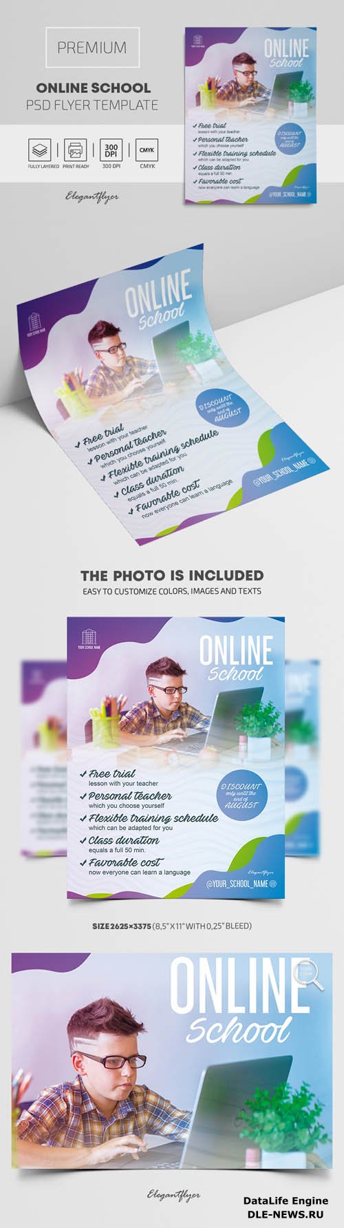 Online School Premium PSD Flyer Template