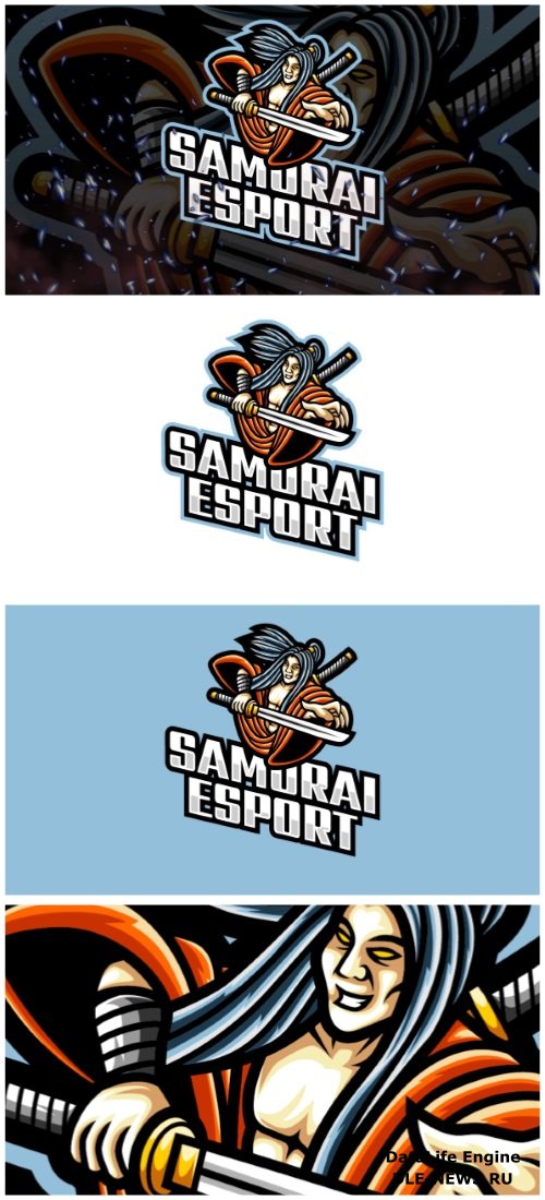 Samurai E-Sport and Sport Logo Template