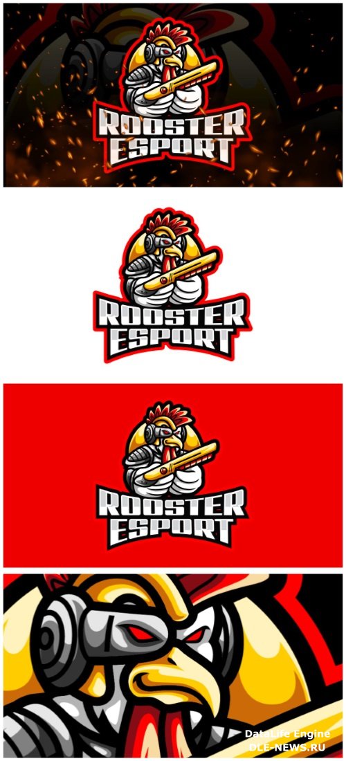 Rooster E-Sport and Sport Logo Template