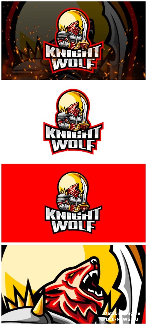 Knight Wolf E-Sport and Sport Logo Template