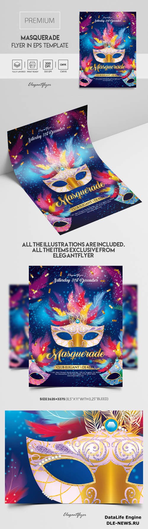 Masquerade Premium Vector Flyer EPS Template