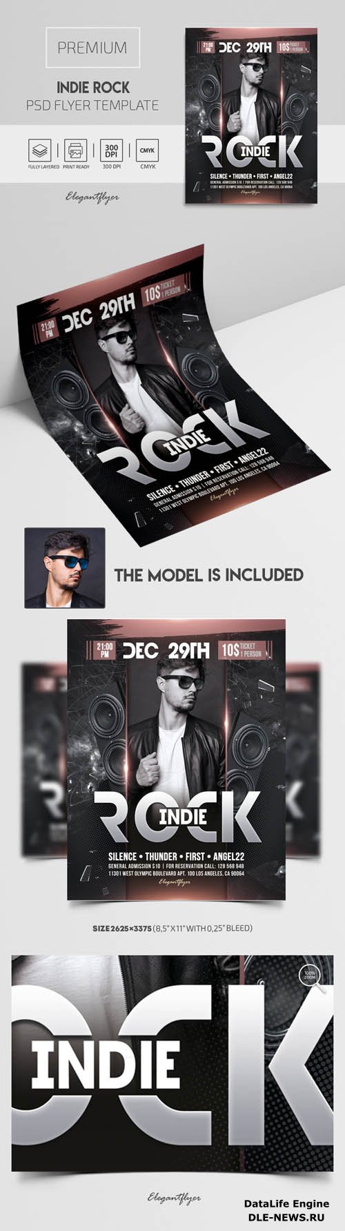 Indie Rock Premium PSD Flyer Template