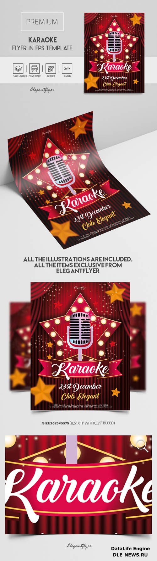 Karaoke Premium Vector Flyer EPS Template