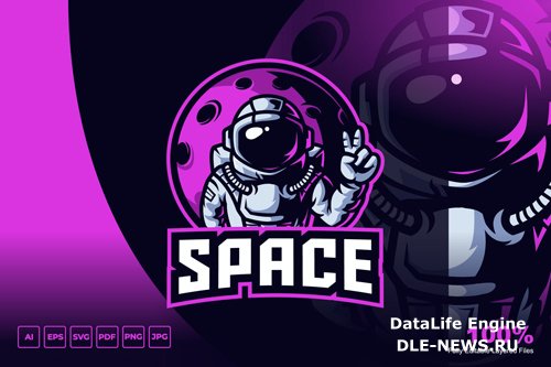 Astronaut Mascot Logo