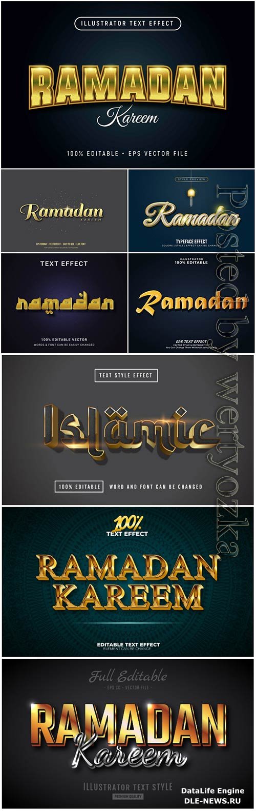 Ramadan vector text effect