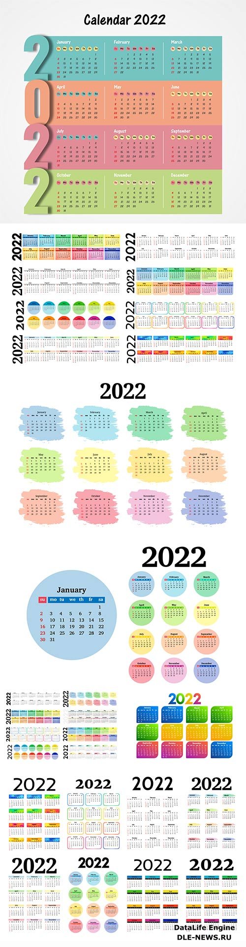 New year 2022 poster calendar design template vector