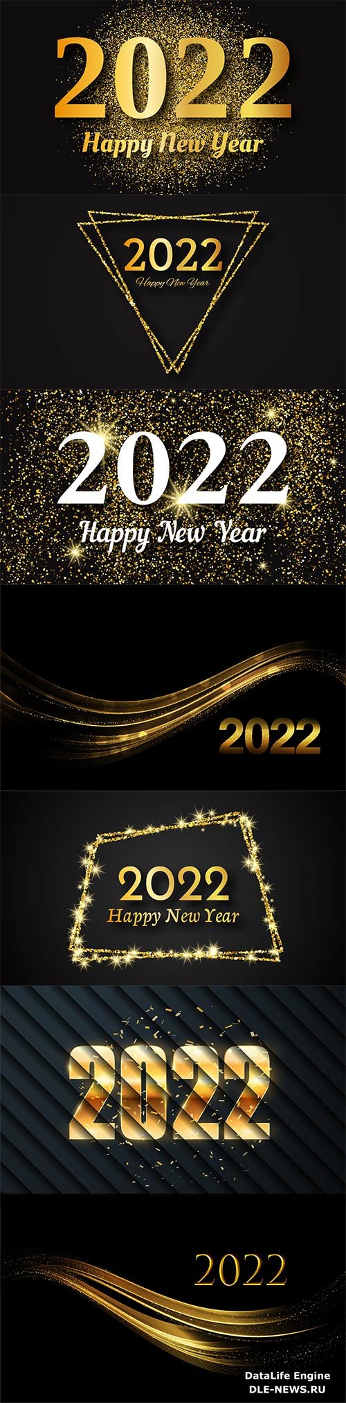 2022 happy new year vector background, gold inscription in a gold glitter