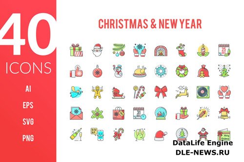 Christmas and New Year Icons