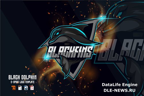 Dolphin E-sport logo template