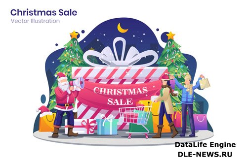 Christmas Sale Flat Illustration - Agnytemp