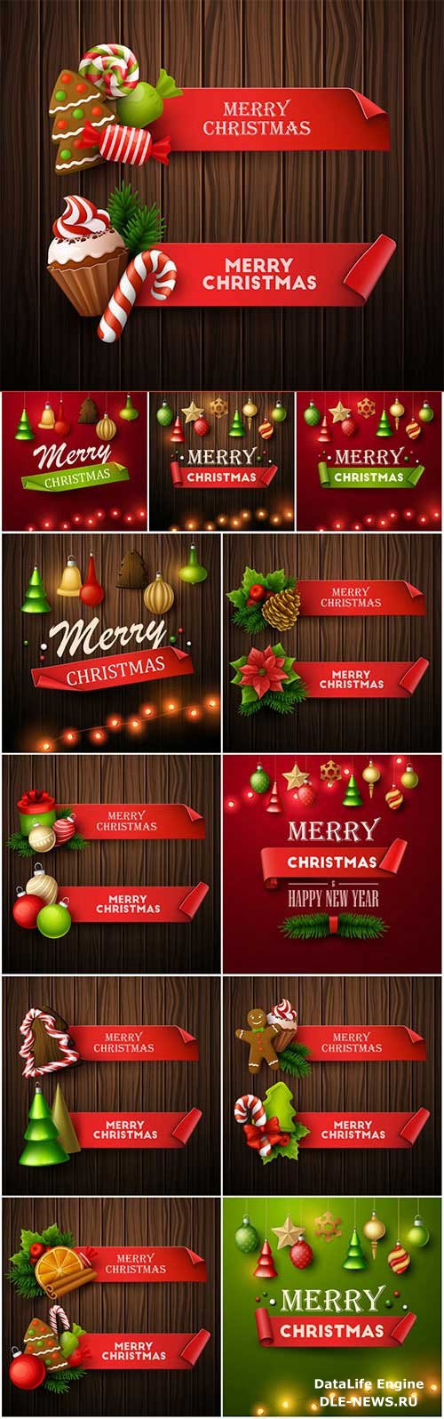 New Year and Christmas vector vol 7