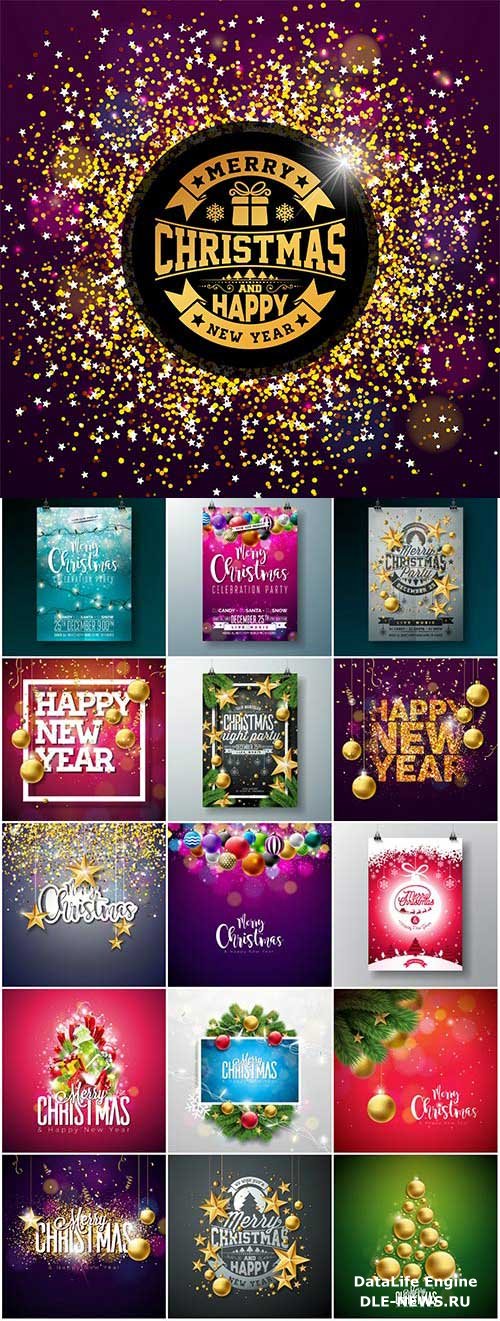 New Year and Christmas vector vol 6