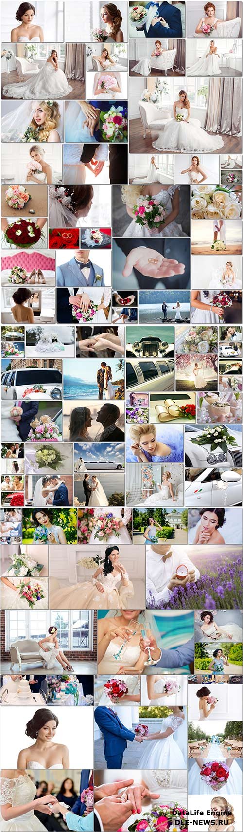 100 Bundle beautiful bride and groom, wedding stock photo vol 9