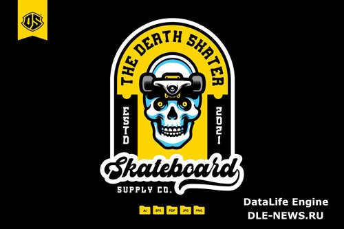 Skateboard Skull Logo Template