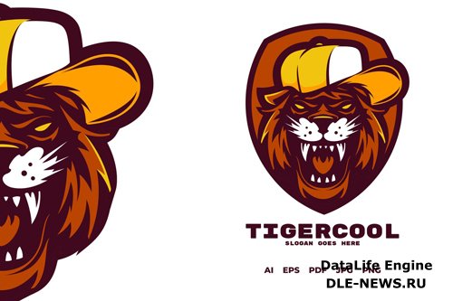 Cool tiger mascot logo